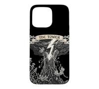 The Tower XVI Carte de Tarot Gothique Occulte Halloween Coque pour iPhone 15 Pro Max