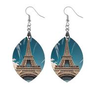The Towering Iron Tower Boucles d'oreilles en bois pour femme, bijoux vintage élégants en bois, boucles d'oreilles légères pour mariage, fête, cadeau de bijoux au quotidien, Apricot shaped, Bois, Bois