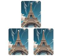 The Towering Iron Tower Lot de 3 désodorisants carrés à suspendre pour voiture, maison, bureau - Style gris