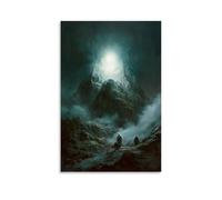 The Transfiguration Atop A Glowing Mountain, with Christ Radiant in White And Disciples Shielding Their Eyes in Awe. Décoration murale contemporaine - Poster décoratif à suspendre 50 x 75 cm