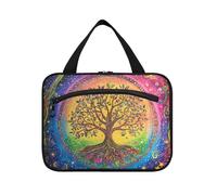 The Tree Life Grande trousse de toilette colorée à suspendre pour femme avec crochet, sac à goûter unisexe de designer pour femme, voyage, randonnée, estuche para brochas maquillaje L