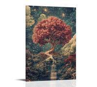 The Tree of Life Blooming in Eden's Center, Its Leaves Whispering Secrets of Eternity As Rivers Wind Through Paradise. Décoration murale contemporaine - Poster décoratif à suspendre 60 x 90 cm