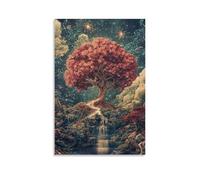 The Tree of Life Blooming in Eden's Center, Its Leaves Whispering Secrets of Eternity As Rivers Wind Through Paradise. Décoration murale contemporaine - Poster décoratif à suspendre 60 x 90 cm