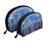 The Tree of Life Carries Lot de 2 trousses de maquillage de voyage Motif diamants, blanc, Taille unique