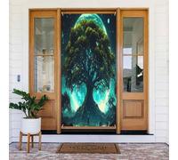 The Tree Of Life Has Celestial And Natural Scenes Couverture de porte Bannière Décoration Toile de fond Panneau de Porche pour Fête de Vacances Fond Photo Booth Utilisation Intérieur Extérieur Taille