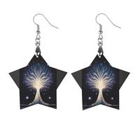 The Tree of Psychic Life Boucles d'oreilles en bois pour femme, bijoux vintage élégants en bois, boucles d'oreilles légères pour mariage, fête, cadeau de bijoux quotidiens, Apricot shaped, Bois, Bois.