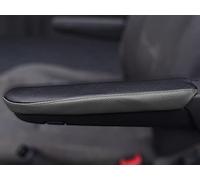 The Tuning Shop Lot de 2 housses d'accoudoir en cuir véritable pour VW T5 Transporter Caravelle Noir/gris