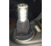 The Tuning-Shop Ltd Compatible avec soufflet de levier de vitesses pour Honda Civic Type R FN2 06-12 imitation daim italien Coutures rouges