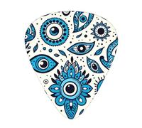 The-Turkish-Nazar-Evil-Eye Lot de 12 médiators avec 3 épaisseurs et boîte de rangement, médiators en ABS pour guitare basse électrique
