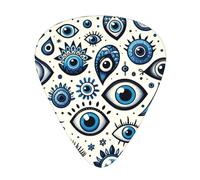 The-Turkish-Nazar-Eye Lot de 12 médiators avec 3 épaisseurs et boîte de rangement, médiators en ABS pour guitare basse électrique