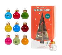 THE TWIDDLERS 10 Boules de Noël à Remplir de Boissons (Gin Vodka Whisky Vin) & Bonbons avec Étiquettes (5x6cm, 50ml) - Ornement de Sapin de Noël Suspendu