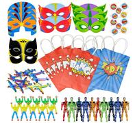 THE TWIDDLERS 10 Sacs-Cadeaux de Super-Héros / Pochettes Surprises Remplis de Jouets pour Garçons & Filles - Anniversaires, Cadeaux pour Invités