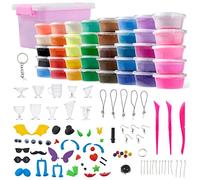THE TWIDDLERS 125 Pcs Kit de Loisirs Créatifs - 40 Couleurs de Autodurcissante Argile, Pâte à Modeler Sèche à l'Air avec 85 Outils pour Enfants - Cadeau de Noël
