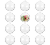 THE TWIDDLERS - 12er-Pack 10cm Klarsicht-Befüllbare Christbaumkugeln - DIY Transparente Kunststoffkugeln für Basteln, Weihnachtsdekorationen und Hängende Displays