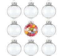 THE TWIDDLERS 15 Boules de Noël Transparentes à Remplir & Décorer (6cm) - Ornement de Sapin à Suspendre Personnalisé - Déco DIY pour Noël, Mariages, Anniversaires, Fêtes