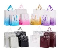 THE TWIDDLERS 16 Sacs colorés avec poignées en ruban pour Noël, cadeau de fête d'anniversaire, toutes les occasions - Couleurs assorties, 2 tailles, 8 de chaque 18 cm x 23 cm, 32 cm x 26 cm
