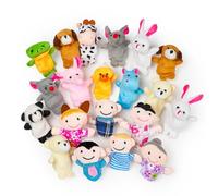 THE TWIDDLERS 20 Marionnettes à Doigts en Peluche, Marionnettes à Main (14 Animaux & 6 Personnes) - Cadeau pour Bébés & Tout-Petits - Heure du Conte et Jeux