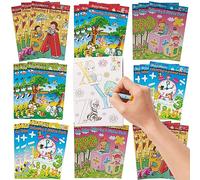 THE TWIDDLERS 24 Mini Livres de Coloriage & Autocollants pour Enfants - Mariages, Kermesse, Anniversaires, Cadeaux Invités, Pochettes Surprises, Sacs Cadeaux, Pâques