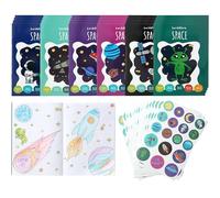 THE TWIDDLERS 24 Mini livres de coloriage pour sacs de fête, avec autocollants - Thème de l'espace, A6 Mini livres pour enfants, 4-8 ans, parfaits petits livres de coloriage pour sacs de fête Favours