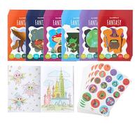 THE TWIDDLERS 24 Mini livres de coloriage pour sacs de fête, avec autocollants - Thème fantastique, A6 Mini livres pour enfants, 4-8 ans, parfaits petits livres de coloriage pour sacs de fête Favours