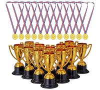 THE TWIDDLERS 24 Mini Trophées Coupes Médailles Enfant, Récompense Foot