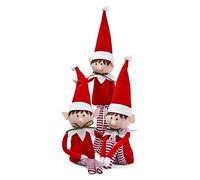 THE TWIDDLERS 3 Lutins de Noël en Peluche, 48cm - Décorations de Noël Traditionnelles, Farces de Noël, Elfes Farceurs