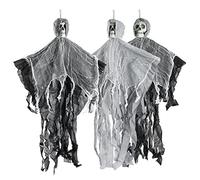 The Twiddlers 3-Pack Squelettes de Faucheuse Grinçants avec Bras Extensibles - Décorations Halloween Suspendues de 91 cm - Parfait pour Les Décorations d'halloween, Les Bonbons ou Farces