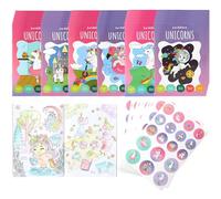 THE TWIDDLERS 36 mini livres de coloriage pour sacs de fête, avec autocollants - thème licorne, A6 mini livres pour enfants, 4-8 ans, parfaits petits livres de coloriage pour sacs de fête Favours