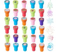 THE TWIDDLERS 36 Tampons Auto-Encreurs de Noël pour Enfants - Calendrier de l'Avent, Chaussettes de Noël, Pochettes Surprise, Anniversaires, Cadeaux Invités, Récompenses en Classe