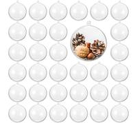 THE TWIDDLERS - 48 Boules Transparentes à remplir pour Sapin de Noël, décorations de fête de Noël, Loisirs créatifs, décorations - 8 cm