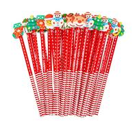 THE TWIDDLERS 50 Crayons de Noël avec Gommes Amusantes pour Garçons & Filles - École, Calendrier de l'Avent, Anniversaires, Pochettes Surprises, Cadeaux Invités