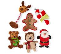 THE TWIDDLERS 6 Jouets de Noël en Peluche, Jouets Grinçants & Mâcher - Cadeau pour Chiens et Chiots