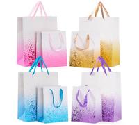 THE TWIDDLERS - 8 sacs de Noël colorés avec poignées en ruban pour Noël, fêtes d'anniversaire, cadeaux, toutes occasions - Couleurs et tailles assorties - 18cm x 23cm & 32cm x 26 cm, sacs cadeaux
