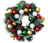THE TWIDDLERS Couronne de l'Avent de Noël avec Boules de Noel, Baies & Boite de Rangement en PVC (32cm) - Décoration de Porte de Noël - Solide & Réutilisable