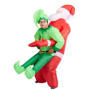 THE TWIDDLERS - Déguisement Gonflable Drôle de Père Noël et d'Elfe pour Adultes - Costume Rigolo pour Fêtes de Noël, Anniversaires et Fêtes d'enfants
