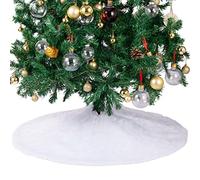 THE TWIDDLERS Jupe de Sapin de Noël Peluche Blanche (90cm) - Tapis Sapin Noël, Couvre-Pied de Sapin, Décoration de Noël