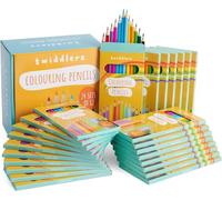 THE TWIDDLERS Lot de 288 Crayons de Couleur, 24 Boîtes de 12, 18 cm