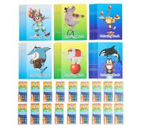 THE TWIDDLERS Lot de 72 Mini Livres de Coloriage & 72 Crayons de Cire