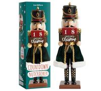 THE TWIDDLERS - Soldat Casse-Noisette en Bois avec Compte à rebours, 30cm en Couleurs festives - Ornement Traditionnel Classique en Bois de pin Fait à la Main, décoration de Noël avec Compte