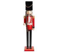 THE TWIDDLERS XL Très Grand Soldat de Noël en Bois Casse-Noisette, 90 cm en Rouge Festif, Ornement Traditionnel Classique en Bois de pin Fait à la Main, décoration de Noël avec pièces Mobiles.