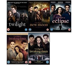The Twilight Saga all 5 Movies Collection DVD - Twilight, The Twilight Saga - New Moon, Eclipse, Breaking Down Part 1 & 2 DVD