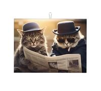 The Two Cool Cats. Tapis de séchage de cuisine imprimé - 45,7 x 61 cm - Convient pour placer de petits appareils dans la cuisine