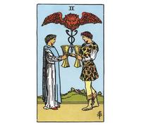 The Two of Cups: 156 College Ruled Lined Pages (78 leaves), 5x8 Notebook, Journal, Diary, Planner featuring image of The Two of Cups Tarot card