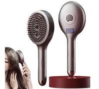 The Ultimate 2-in-1 Styling Brush & Hair Mister, Tangle-Free Detangling Brush for Wet & Dry, Ultra-Soft Bristle Glide Through Tangles, Adds Shine and Makes Hair Smooth, Reduces Frizz (Gray)