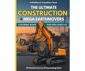 The Ultimate Construction & Mega Earthmovers Coloring Book: 50 High-Detail Action Scenes and Incredible Engineering Facts about Heavy Equipment, Hydraulic Diggers, and Giant Cranes for Kids Ages 4-8