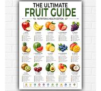 The Ultimate Fruit Guide Poster A3 - Nutrition & Health Educational Wall Art Print - Tableau des vitamines et des avantages des fruits pour une alimentation saine