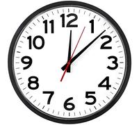 The Ultimate Wall Clock Horloge moderne atomique, analogique, pour maison, bureau, école, gymnase, intérieur et extérieur, Se fixe automatiquement, sans marque, classique, noire, à piles, 35,6 cm