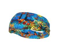 The Underwater World Bandeau de sport avec imprimé poissons tropicaux pour homme et femme, pour la course, le fitness, le yoga, le cyclisme, évacuation de la transpiration antidérapant