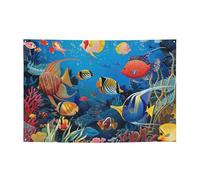 The Underwater World Bannière à suspendre imprimée poissons tropicaux pour Halloween, fête de Noël - 120 x 180 cm - Toile de fond pour photographie, tapisserie murale pour toile de fond d'anniversaire