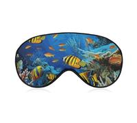 The Underwater World Masque de sommeil en forme de poisson tropical doux et confortable avec sangle réglable pour homme et femme